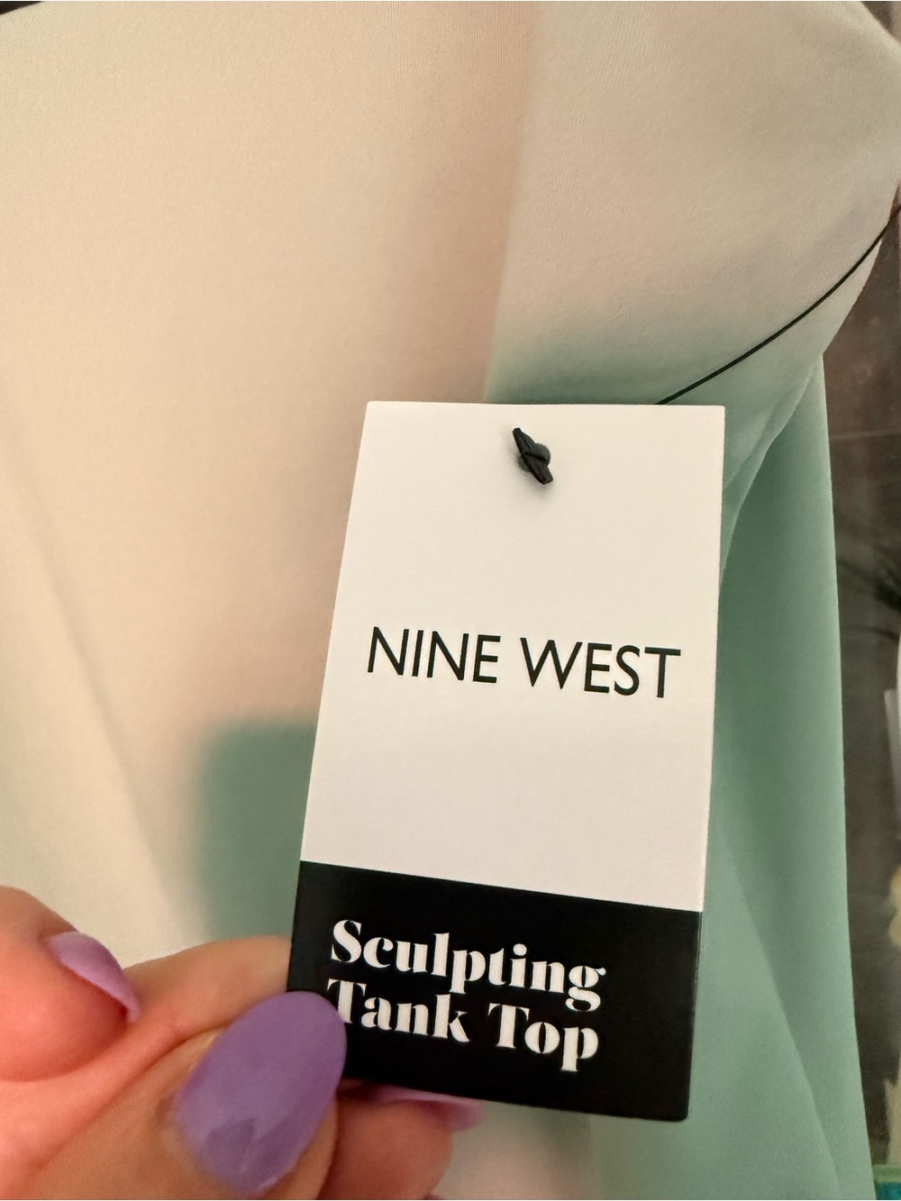 NWT Nine West Sculpt Squareneck Tank Top Color Green Size M - Picture 4 of 9